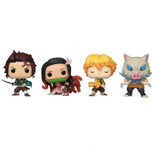 Funko Pop ! Demon Slayer (4 Pack) Tanjiro/Nezuko/Zenitsu/Inosuke Special Gitd