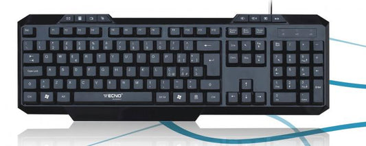 Tecno Tastiera Multimediale Usb Qwerty Italiano Nero Retail Tc-822 Keyboard