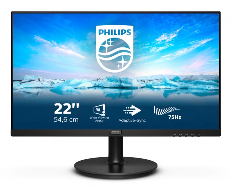 Philips Monitor 22" Led Full Hd Multimediale Vga Hdmi 221V8Ld Computer Pc 720P