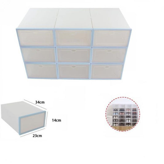 Organizer Porta Scarpe 9 Scomparti Box Contenitore Scarpiera Salvaspazio Blu