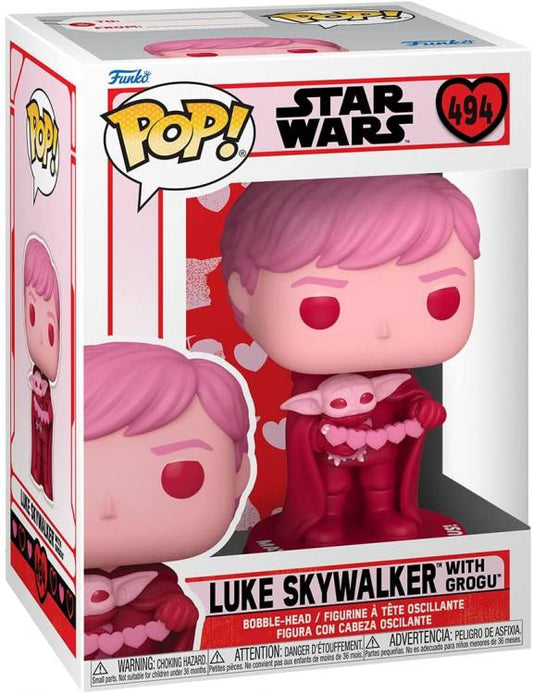 Funko Pop ! Star Wars - Valentines Luke With Grogu (494) Statuetta Vinyl Figure