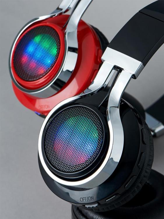 CUFFIE BLUETOOTH WIRELESS STEREO SENZA FILI PIEGHEVOLE SD RADIO VIVAVOCE CON LED