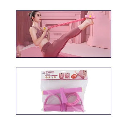 Elastico Fitness Estensore Esercizi Palestra Bodybuilding Pull Reducer Fucsia