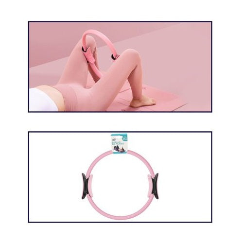 CERCHIO ANELLO PILATES RING MAGIC CIRCLE ATTREZZO FITNESS YOGA ACCESSORI - ROSA