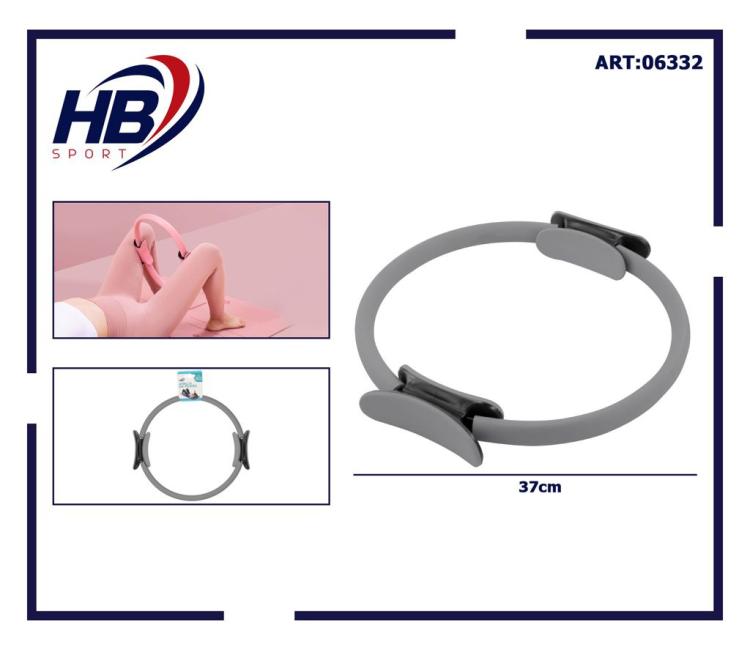 CERCHIO ANELLO PILATES RING MAGIC CIRCLE ATTREZZO FITNESS YOGA ACCESSORI -GRIGIO