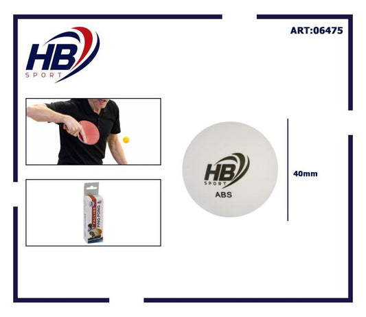 Hb 3Pz Palline Ping Pong Abs Palle Tennis Da Tavolo Sport Allenamento Bianco