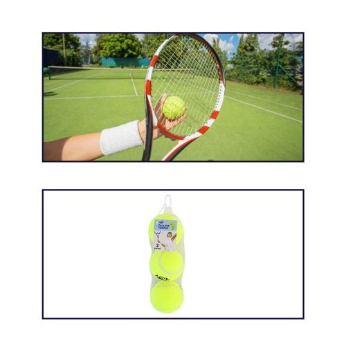 Set 3 Palline Da Tennis Gialle Palle Per Allenamento Racchetta Sport Racchettoni
