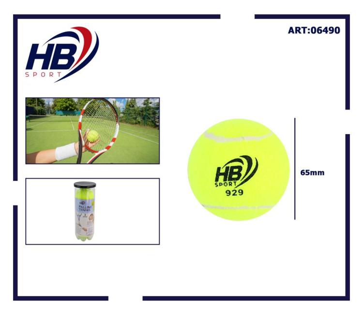Set 3 Palline Da Tennis (929) Gialle Palle Per Allenamento Racchetta Racchettoni