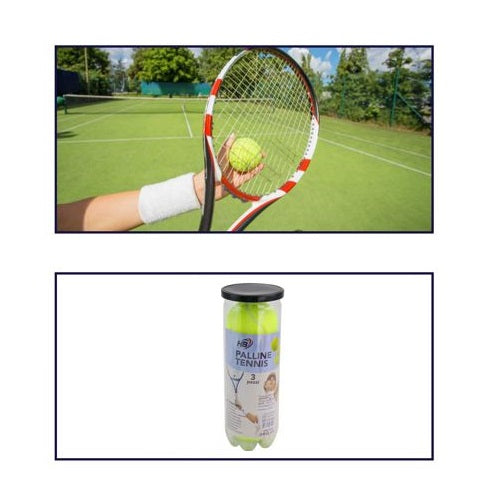 Set 3 Palline Da Tennis (929) Gialle Palle Per Allenamento Racchetta Racchettoni