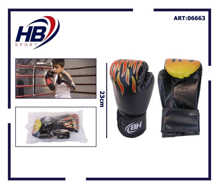 HB GUANTONI DA BOXE COPPIA GUANTI PUGILATO BAMBINI PER ALLENAMENTO SACCO NERI