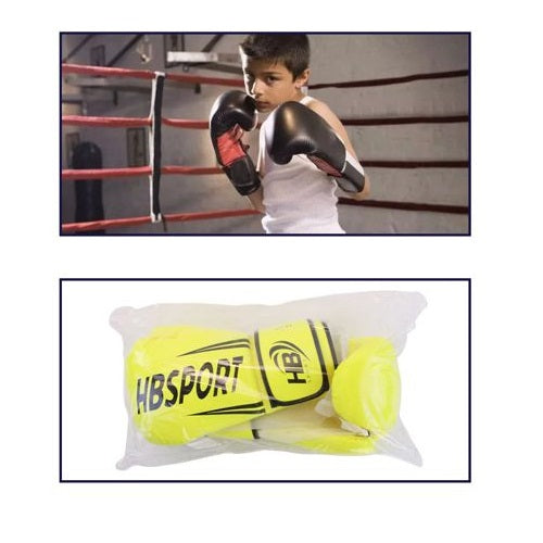 Hb Guantoni Da Boxe Coppia Guanti Pugilato Bambini Per Allenamento Sacco Gialli
