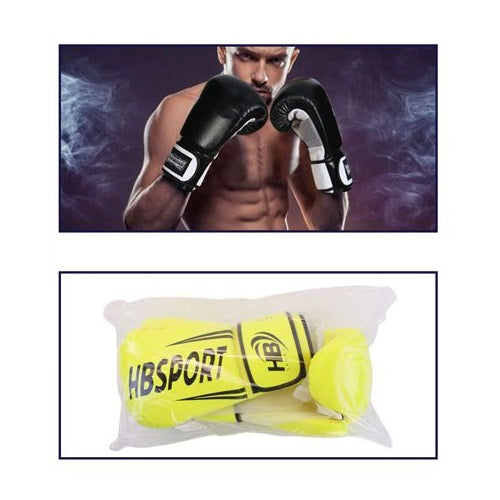 Hb Guantoni Da Boxe Coppia Guanti Pugilato Uomo Per Allenamento Con Sacco Giallo