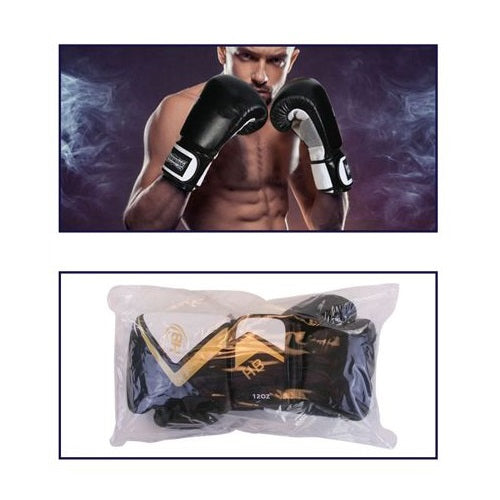 Hb Guantoni Da Boxe Coppia Guanti Pugilato Uomo Allenamento Sacco Gara Nero Oro
