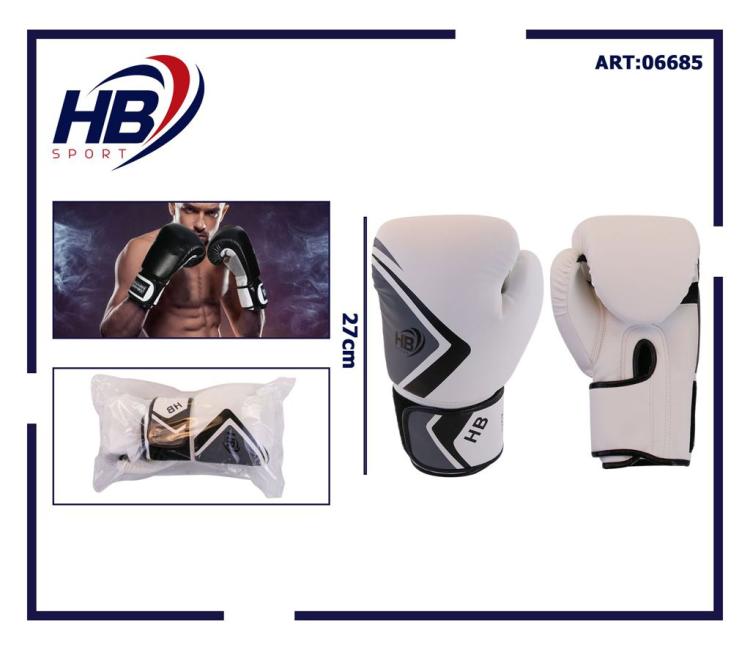 Hb Guantoni Da Boxe Coppia Guanti Pugilato Uomo Allenamento Sacco Gara Bianco