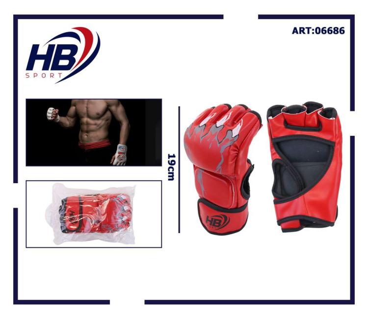 Guanti A Mezzo Dito Guantoni Da Combattimento/Allenamento Mma Thai Ufc | Rosso