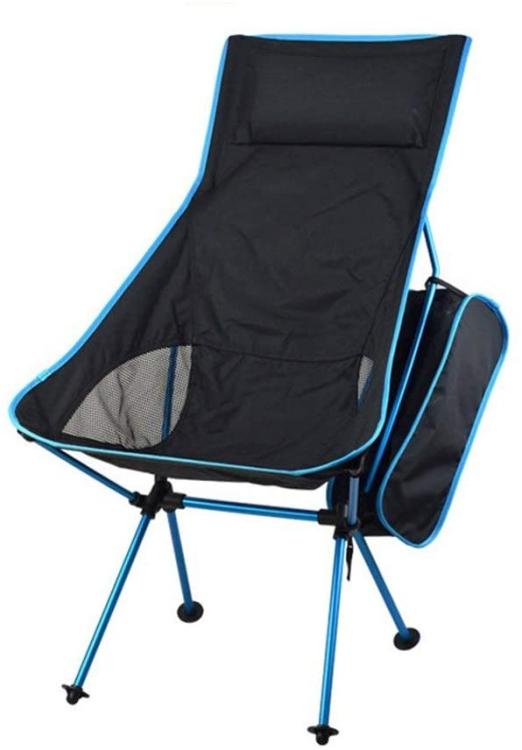 Sedia Pieghevole Campeggio Borsa Portatile Spiaggia Pesca Caccia Esterno Azzurra