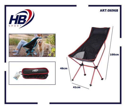 Sedia Pieghevole Campeggio Borsa Portatile Spiaggia Pesca Caccia Esterno (Rossa)