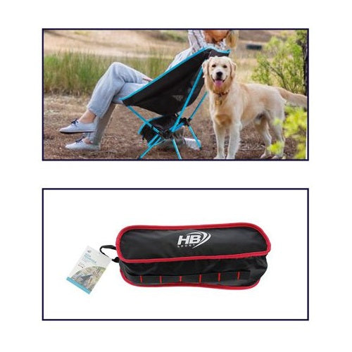 Sedia Pieghevole Campeggio Borsa Portatile Spiaggia Pesca Caccia Esterno (Rossa)