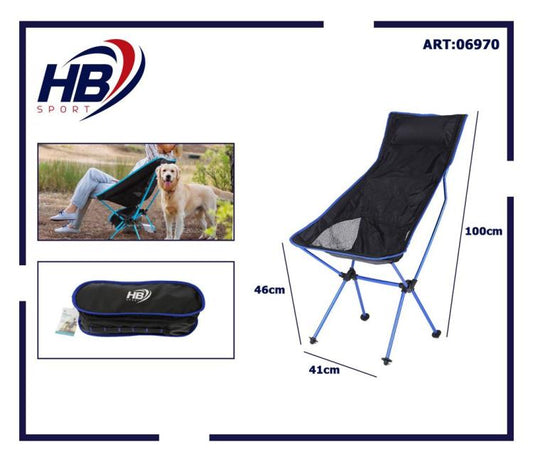 Sedia Pieghevole Campeggio + Borsa Portatile Spiaggia Pesca Caccia Esterno (Blu)