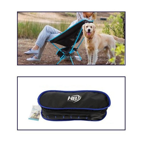Sedia Pieghevole Campeggio + Borsa Portatile Spiaggia Pesca Caccia Esterno (Blu)
