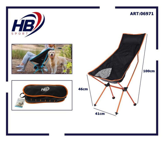 Sedia Pieghevole Campeggio Borsa Portatile Spiaggia Pesca Caccia Esterno Orange