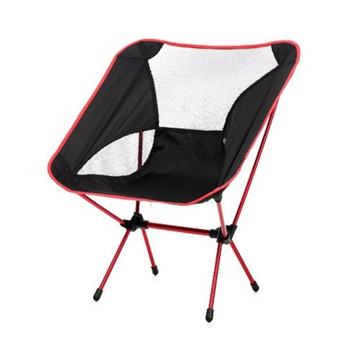 Sedia Pieghevole Campeggio + Borsa Portatile Spiaggia Pesca Caccia Esterno Rossa