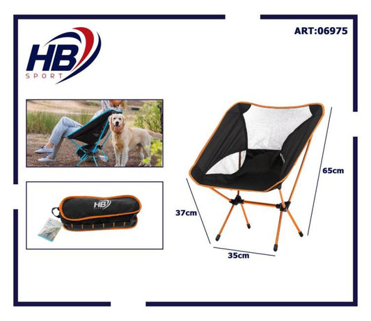 Sedia Pieghevole Campeggio Borsa Portatile Spiaggia Pesca Caccia Esterno Arancio