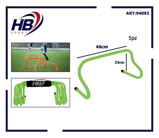 Set 5 Ostacoli Sport Allenamento Calcio Velocità Agilità Football Verde 23Cm