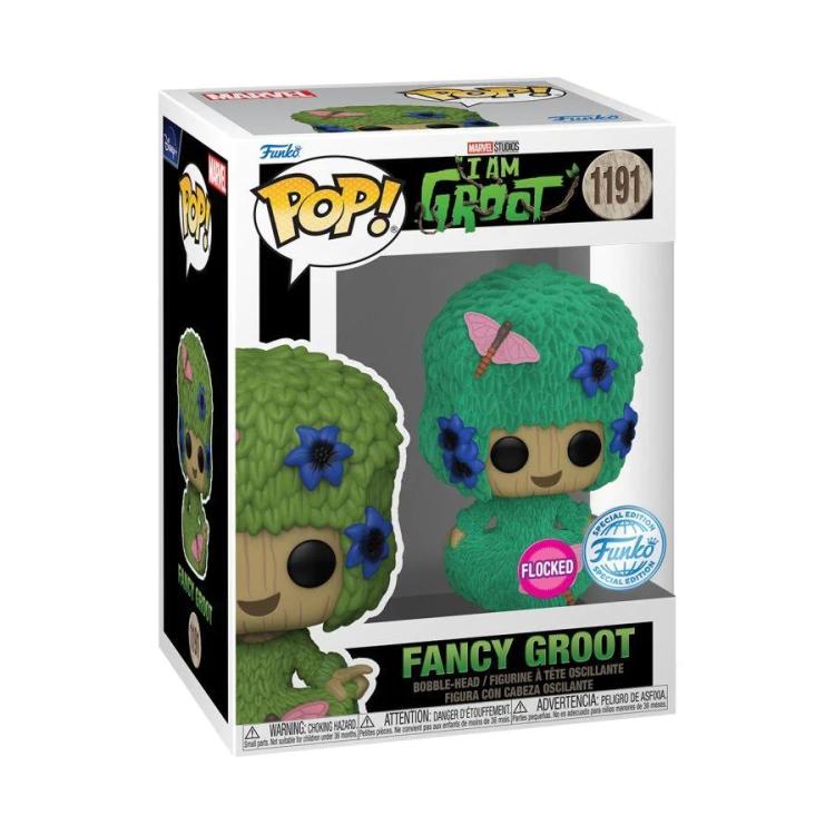 Funko Pop ! Marvel I Am Groot - (1191) Fancy Groot Flocked Special Figure 9Cm