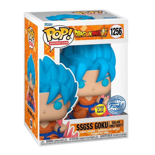 Funko Pop ! Animation - Dragon Ball Z (1256) Ssgss Goku Kaioken Glow In The Dark