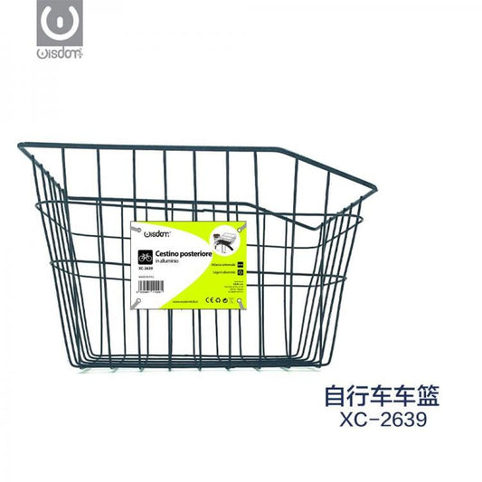 CESTINO POSTERIORE FILO CON GANCI BICICLETTA CESTO DA BICI FERRO NERO PORTATUTTO