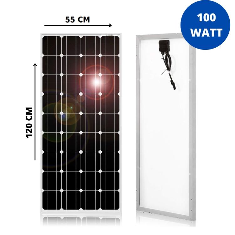 Pannello Solare Fotovoltaico 100W 12V Monocristallino Batteria Barca Camper
