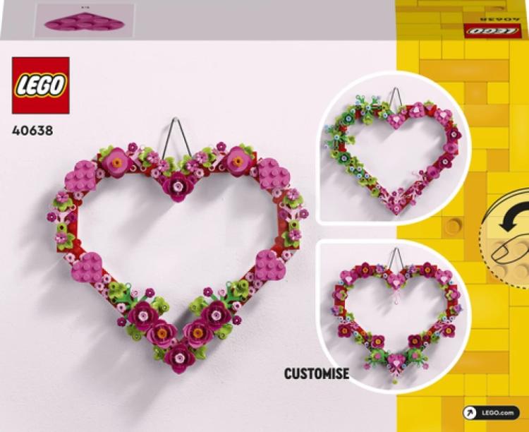 Lego - Cuore Ornamentale Flowers Fiori 40638 Decorazione Casa Costruzione 20Cm