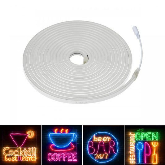 Kit 5M Striscia Strip Flex Led Bobina Neon Flessibile Tubo Esterno Rosa