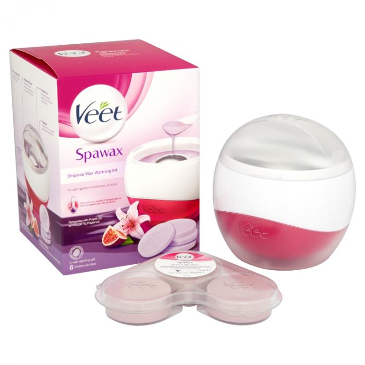 Veet Spawax - Kit Scaldacera + Cera In Dischi Rimuove Peli Senza Strisce Ceretta