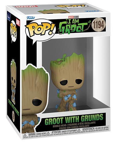 Funko Pop ! Marvel - I Am Groot - (1194) Groot W/Grunds Bobble Vinyl Figure 9Cm