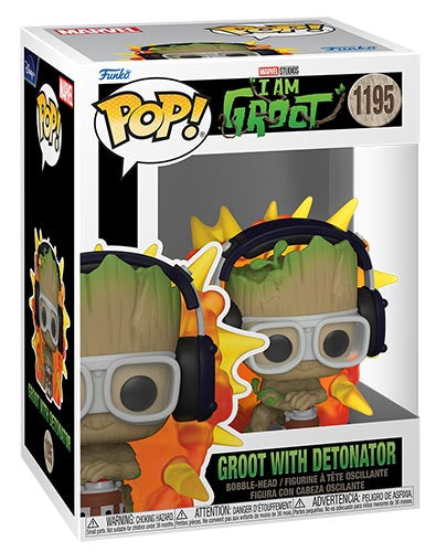 Funko Pop ! Marvel - I Am Groot (1195) Groot W/Detonator Bobble Vinyl Figure 9Cm