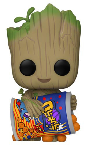 Funko Pop ! Marvel I Am Groot - (1196) Groot W/ Cheese Puffs Bobble Head 9Cm