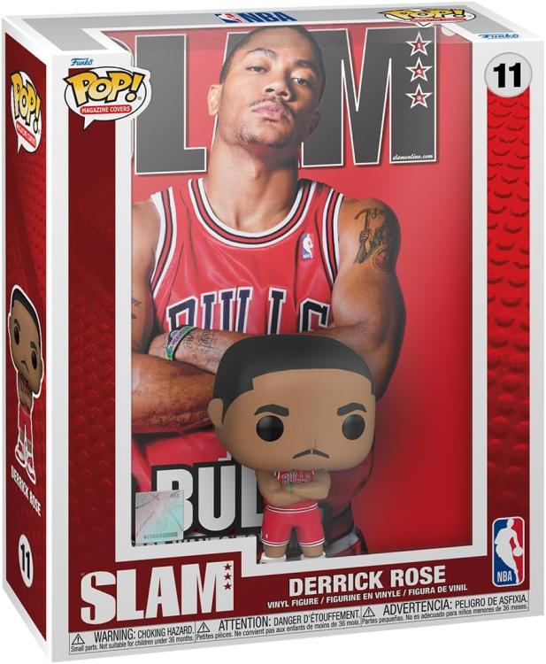 Funko Pop ! Nba Chicago Bulls Cover Slam (11) Derrick Rose Vinyl Figure Basket