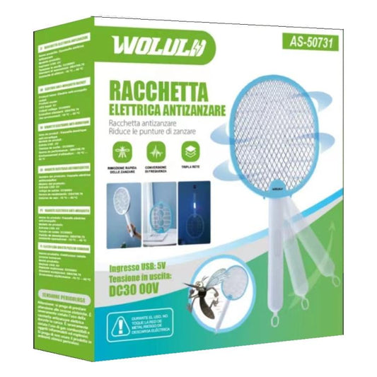 Racchetta Zanzariera Elettrica Ricaricabile Led Uv Trappola Anti Zanzare Mosche