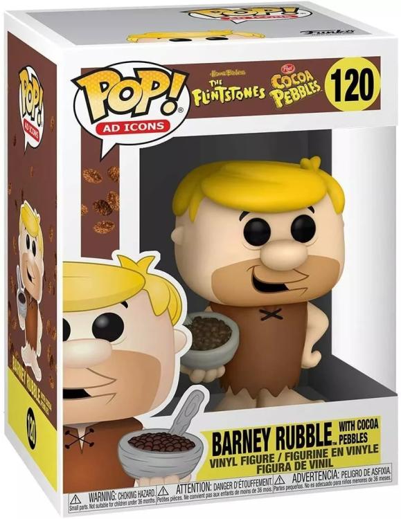 Funko Pop ! Ad Icons The Flintstones (120) Barney Rubble W/Cocoa Pebbles Figure