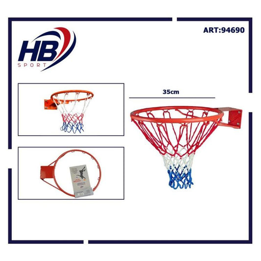 Canestro Basket 36cm/14" per Palla a Canestro Ragazzi Con Rete e Kit Montaggio