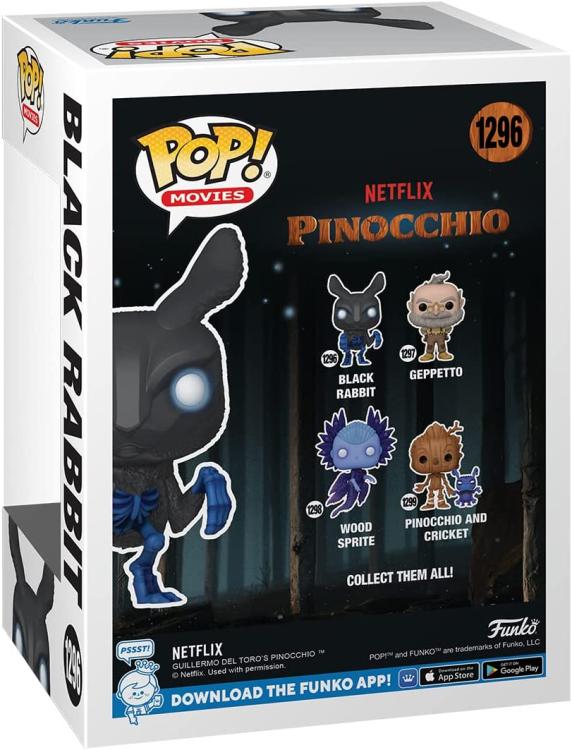 Funko Pop ! Movies: Pinocchio (Netflix) Black Rabbit (1296) Vinyl Action Figure