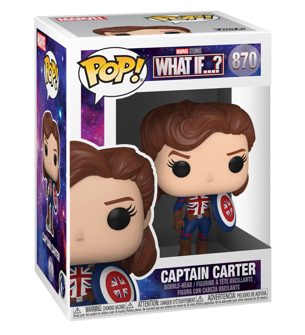Funko Pop ! Marvel Studios What If...? - Captain Carter (870) Vinyl Figure 10 Cm