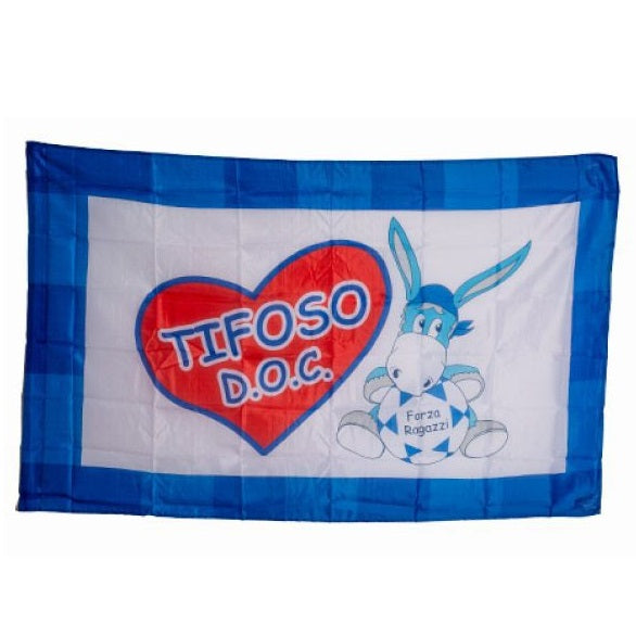 BANDIERA GIGANTE TIFOSO NAPOLI 100% CAMPIONI D'ITALIA ASOLA PER ASTA 175X285cm
