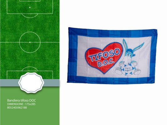 BANDIERA GIGANTE TIFOSO NAPOLI 100% CAMPIONI D'ITALIA ASOLA PER ASTA 175X285cm