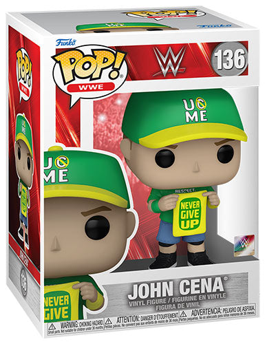 Funko Pop ! Wwe - (136) John Cena (Never Give Up) Wrestling Vinyl Figure 9Cm