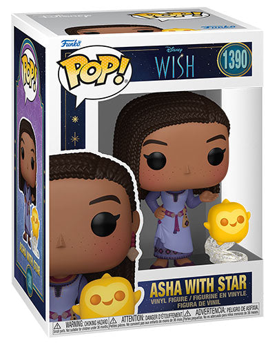 Funko Pop ! Disney Wish (1390) Asha With Star Vinyl Figure 9Cm Statua Collezione