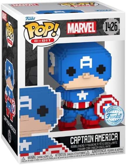 Funko Pop ! Marvel 8-Bit Captain America (1426) Captain America Vinyl Figure 9Cm