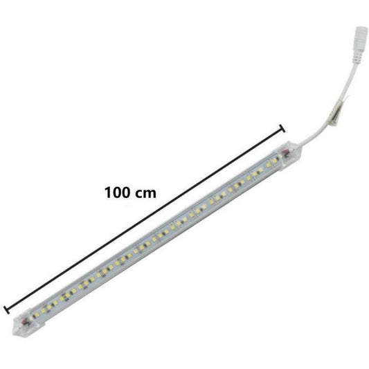 BARRA LUMINOSA STRISCIA 144 LED 1M ALLUMINIO RIGIDO STRIP 12V SOTTOPENSILE CALDA